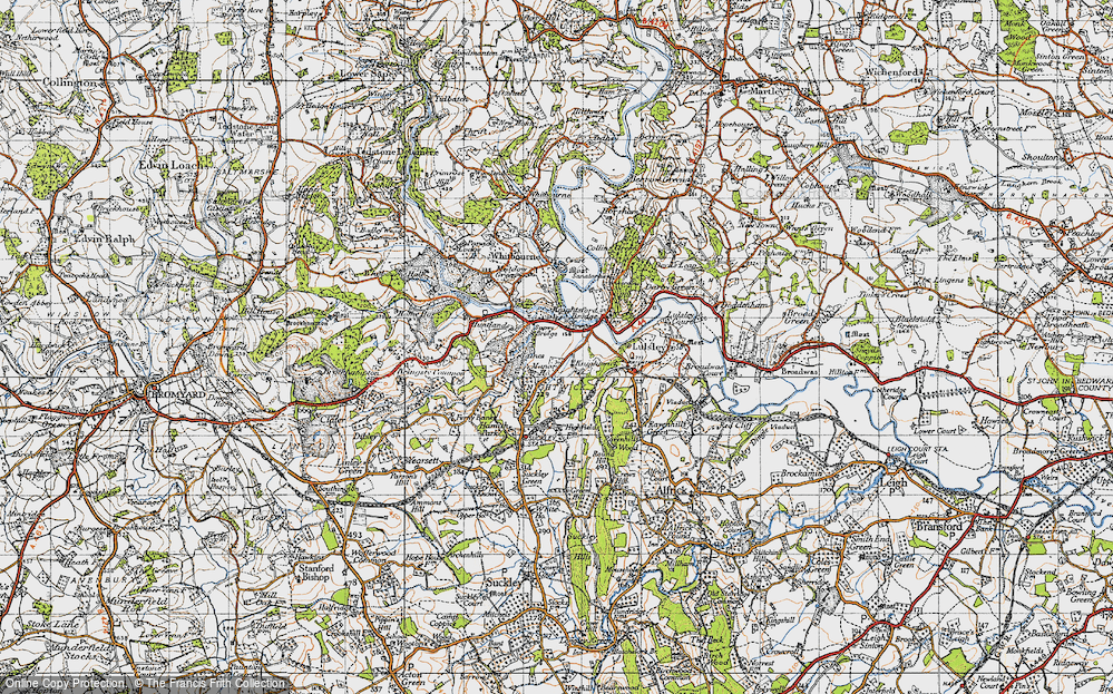 Old Map of Sapey Bridge, 1947 in 1947