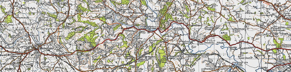 Old map of Sapey Bridge in 1947