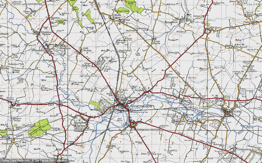 Old Map of Sapley, 1946 in 1946