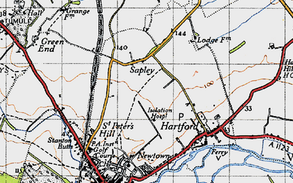 Old map of Sapley in 1946