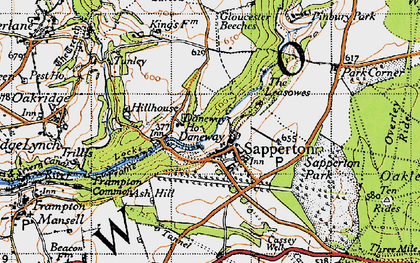 Old map of Sapperton in 1947