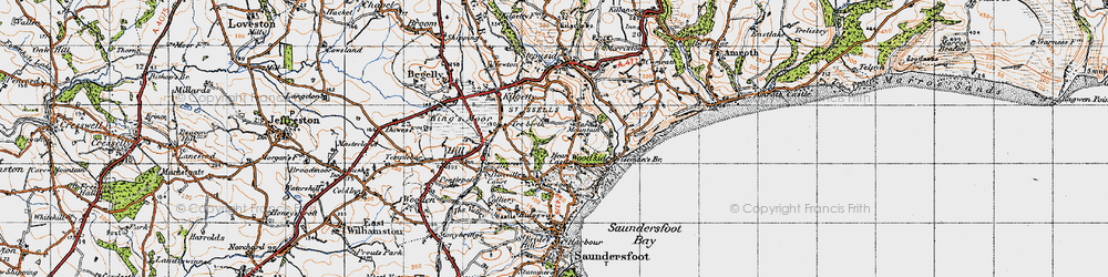 Old map of Sardis in 1946