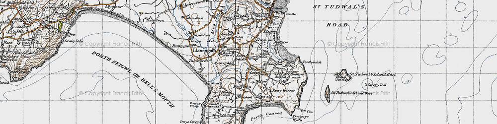 Old map of Bryn-celyn in 1947