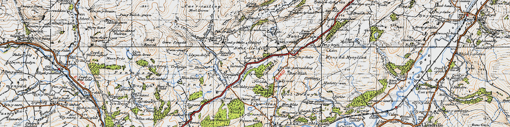 Old map of Sarnau in 1947