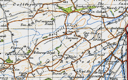 Old map of Sarnau in 1947