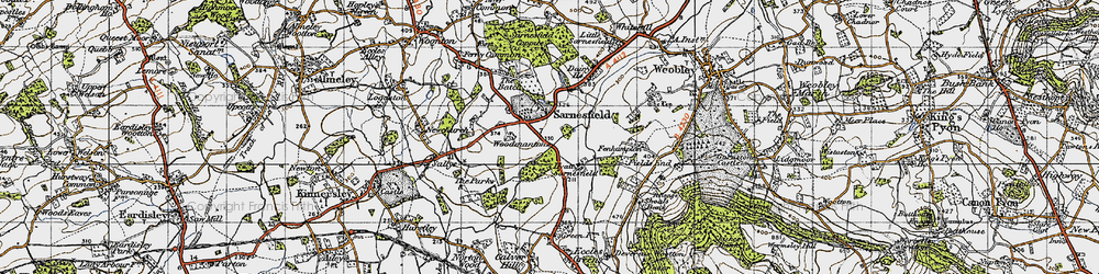 Old map of Sarnesfield in 1947