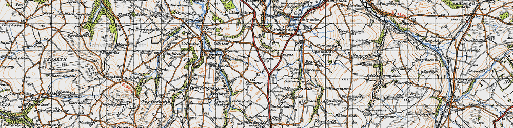 Old map of Saron in 1947