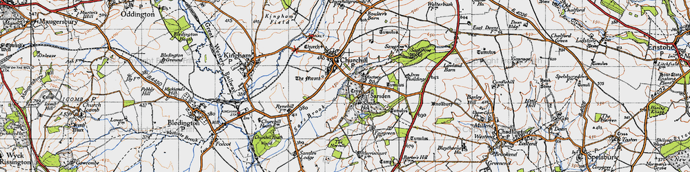 Old map of Sarsden in 1946