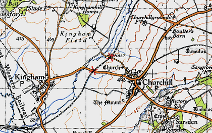 Old map of Sarsden Halt in 1946