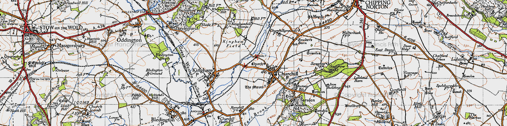 Old map of Sarsden Halt in 1946