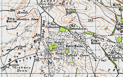 Old map of Sarsen Stones in 1940