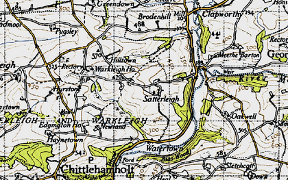 Old map of Satterleigh in 1946