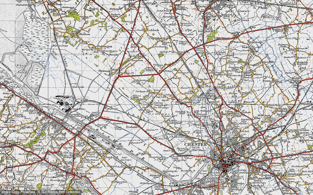 Old Map of Saughall, 1947 in 1947