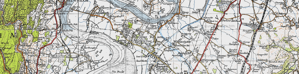 Old map of Saul in 1946