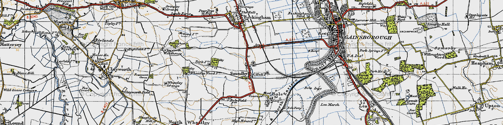 Old map of Saundby in 1947
