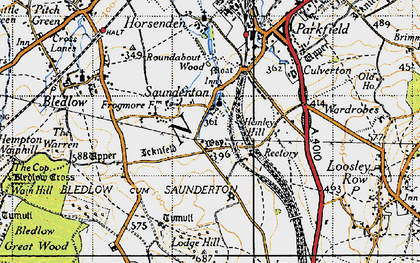 Old map of Saunderton in 1947