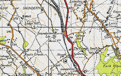 Old map of Saunderton Lee in 1947