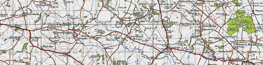 Old map of Sausthorpe in 1946