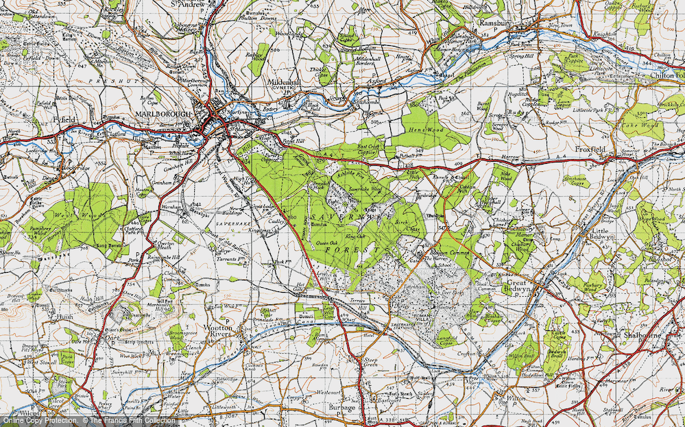Old Map of Savernake Forest, 1940 in 1940