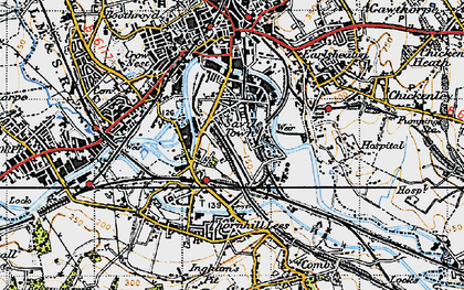 Old map of Savile Town in 1947