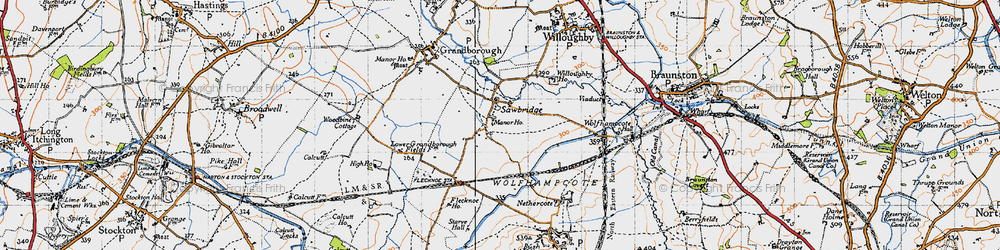 Old map of Sawbridge in 1946