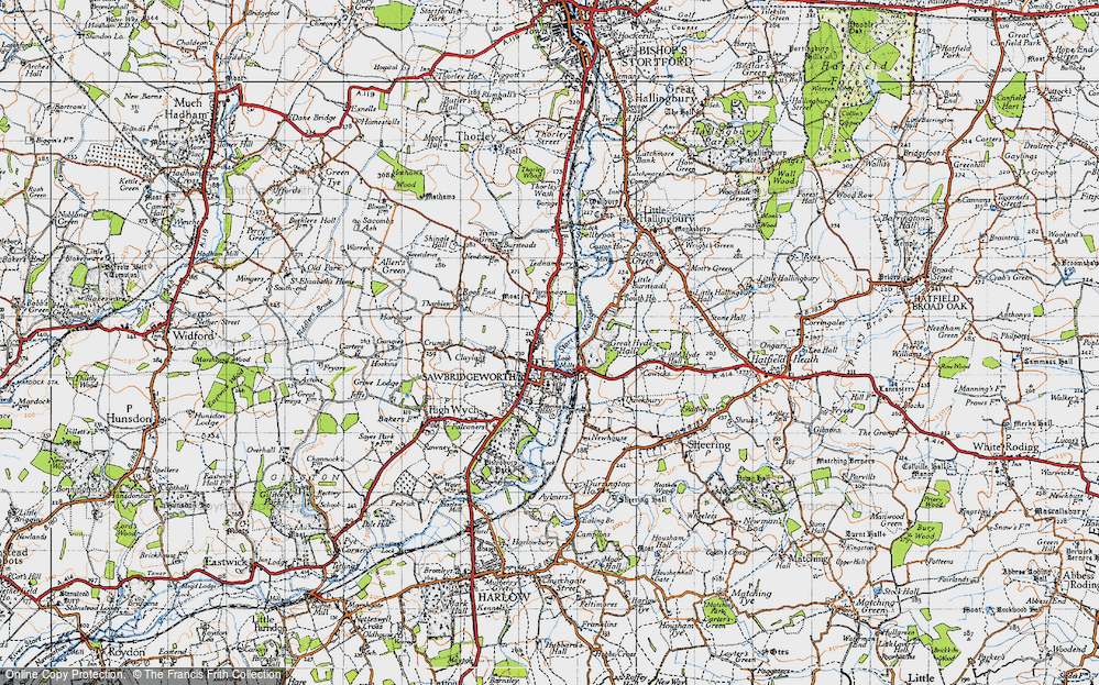 Old Map of Sawbridgeworth, 1946 in 1946