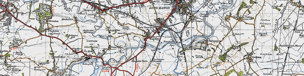 Old map of Sawley in 1946