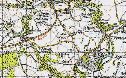 Old map of Sawley in 1947