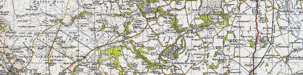 Old map of Sawley in 1947