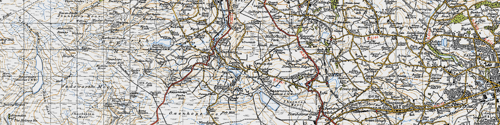 Old map of Sawood in 1947