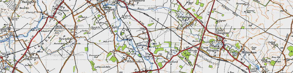 Old map of Sawston in 1946