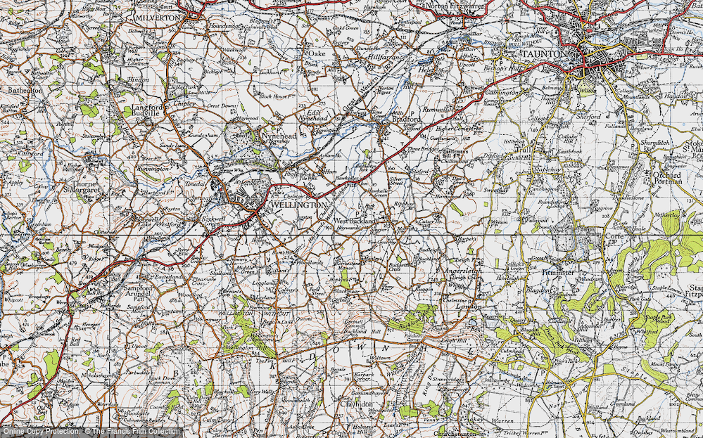 Old Map of Historic Map covering Gerbestone Manor in 1946
