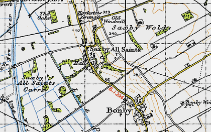 Old map of Bonby Carrs in 1947