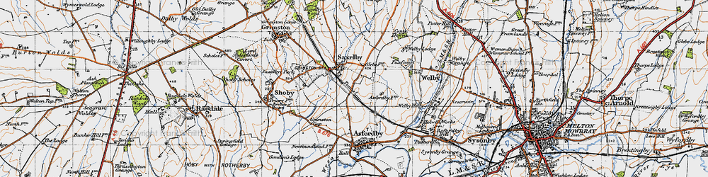 Old map of Saxelbye in 1946