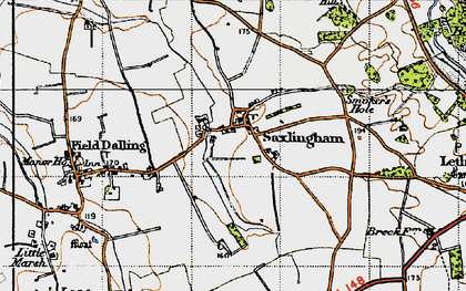 Old map of Saxlingham in 1946