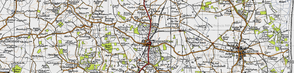 Old map of Saxmundham in 1946