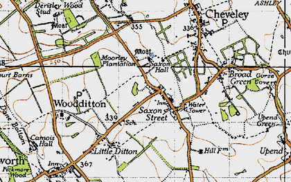 Old map of Saxon Street in 1946