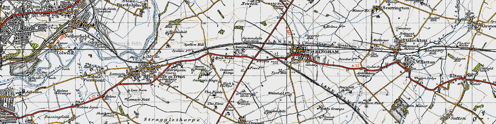 Old map of Saxondale in 1946