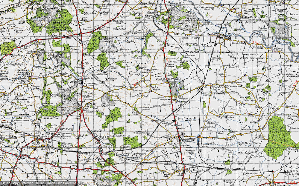 Old Map of Saxton, 1947 in 1947