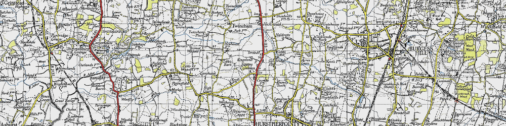 Old map of Sayers Common in 1940