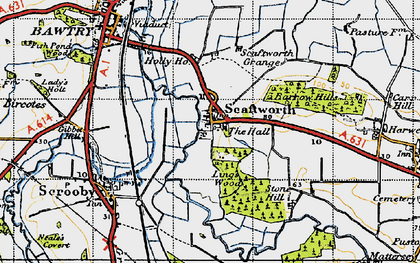 Old map of Scaftworth in 1947