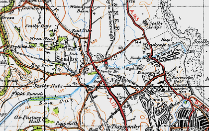 Old map of Scalby in 1947