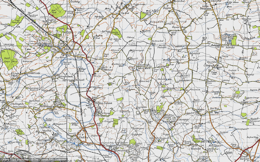 Old Map of Historic Map covering Wigney Wood in 1946
