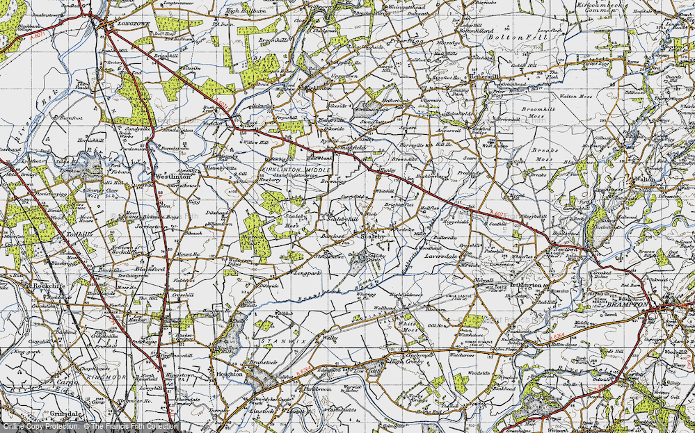 Old Map of Historic Map covering Brightenflat in 1947