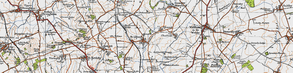 Old map of Scalford in 1946