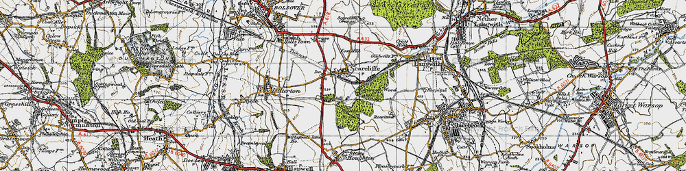 Old map of Scarcliffe in 1947