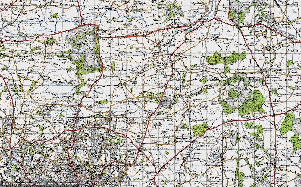 Old Map of Scarcroft, 1947 in 1947