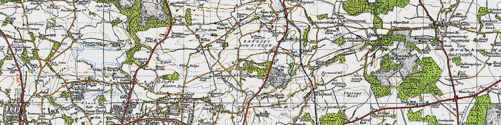 Old map of Scarcroft in 1947