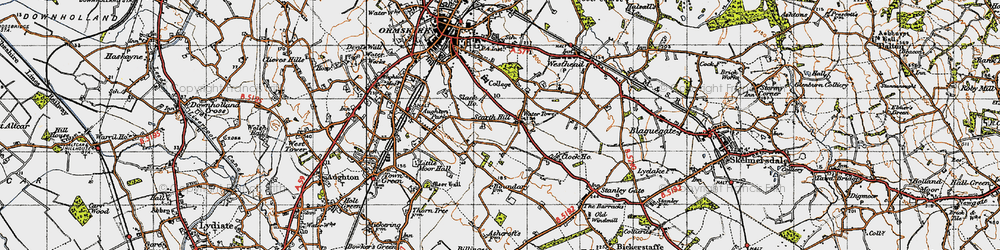 Old map of Scarth Hill in 1947