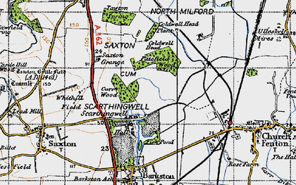 Old map of Scarthingwell in 1947
